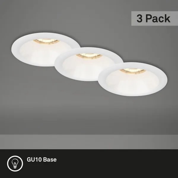 Brilo - SET 3x Lampada da incasso per bagno 1xGU10/9W/230V IP23 bianco