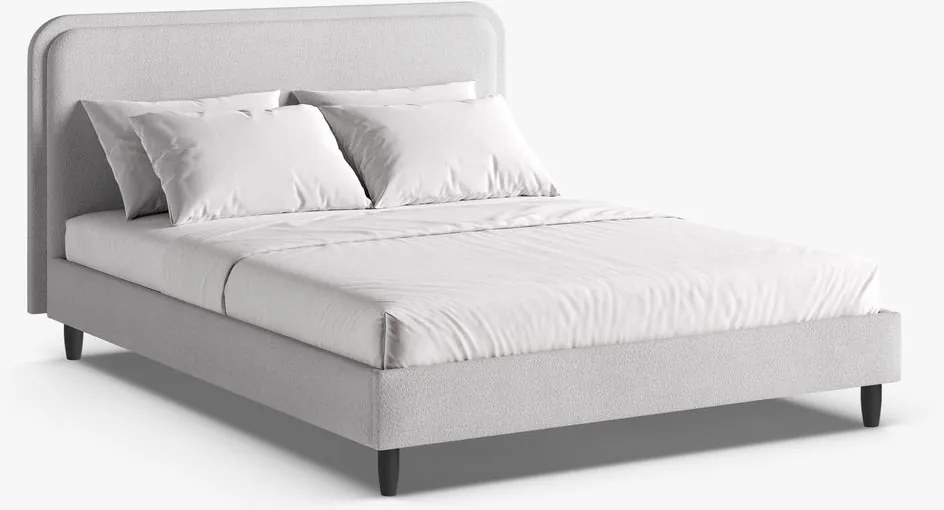 Letto imbottito Aveline in bouclé Baloo - 160x200 cm
