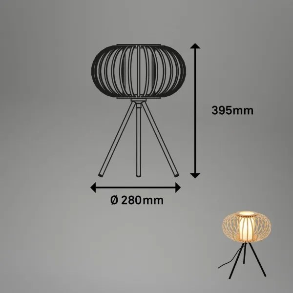 Briloner 7759011 - Lampada da tavolo 1xE27/10W/230V bambù