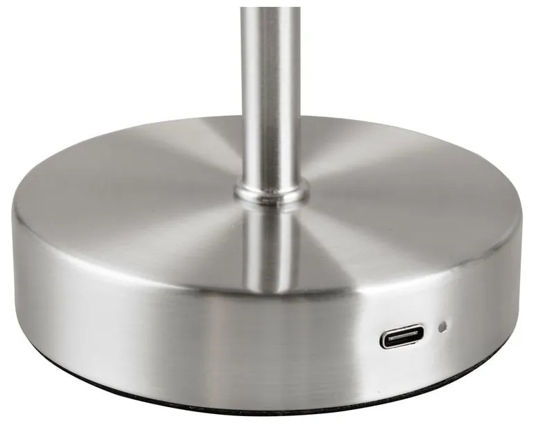 Lampada da tavolo LED dimmerabile in argento (altezza 30 cm) Jeff - Reality