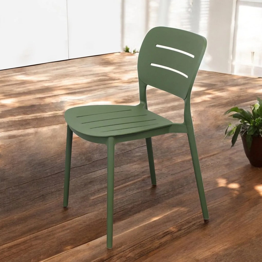 HAZEL - set 2 sedie in polipropilene impilabili