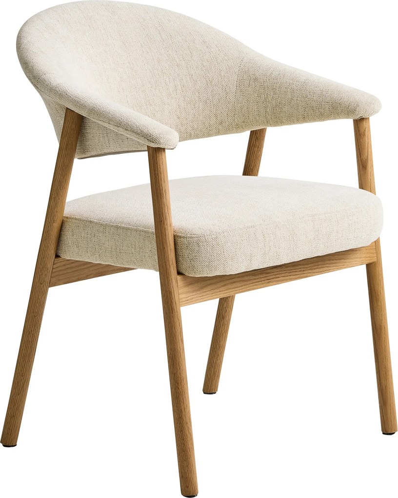 Sedia imbottita GARDA Beige Crema (tessuto Harmony 110) / rovere naturale