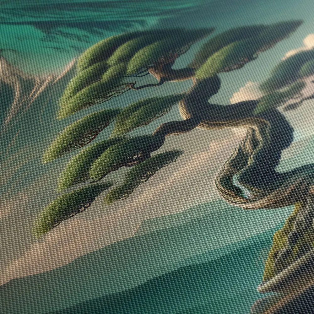 Quadro su tela – Bonsai e montagna in stile giapponese