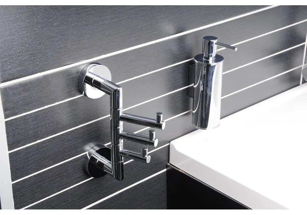 Porta asciugamani a parete in ottone argento lucido X-Round - Sapho