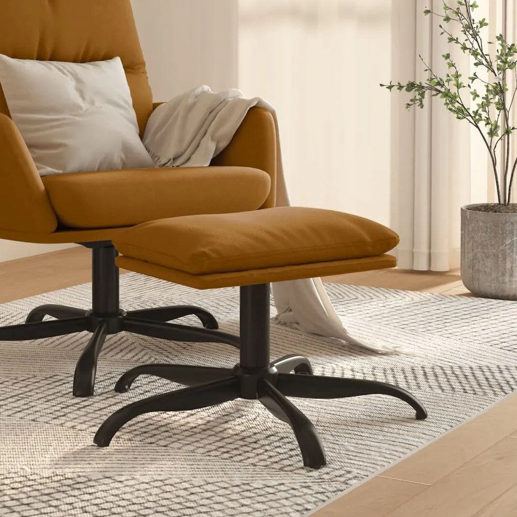 Poggiapiedi Marrone 60x60x36 Cm İn Velluto /