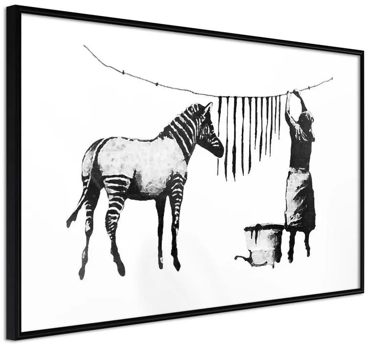 Poster  Banksy: Washing Zebra Stripes  Cornice Quadri Cornice nera, Larghezza x Altezza Home decor 90x60