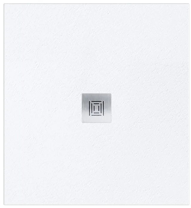 Piatto doccia SANYCCES in fibra di vetro Logic bianco L 80 x L 80 x H 3 cm opaco effetto ardesia