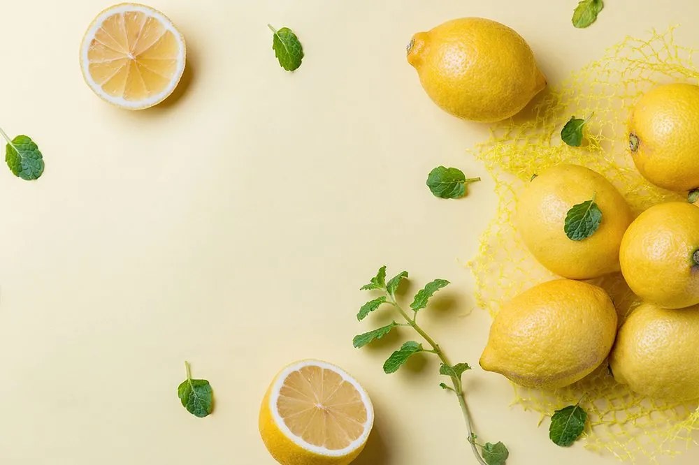 Carta da parati – Limoni con menta