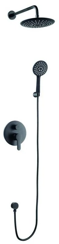 Kamalu - Gruppo miscelatore soffione e doccetta colore nero L2600