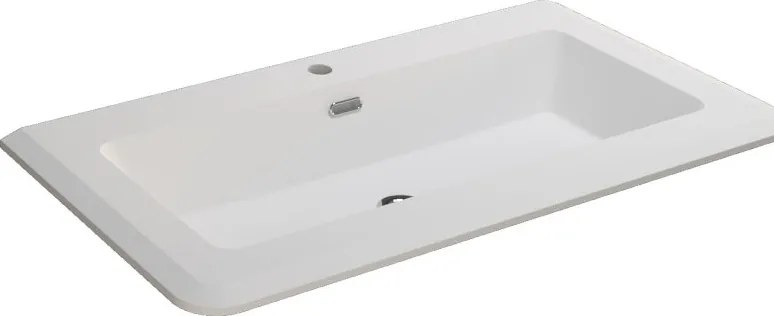 Lavabo a incasso rettangolare Bohemia H 2 cm in resina bianco