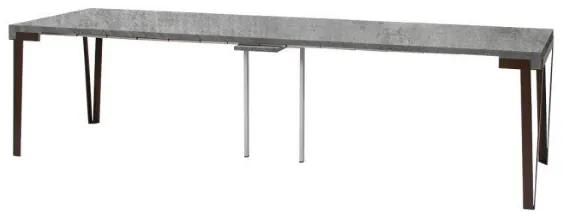 Tavolo consolle allungabile RIO piano cemento telaio ral l90