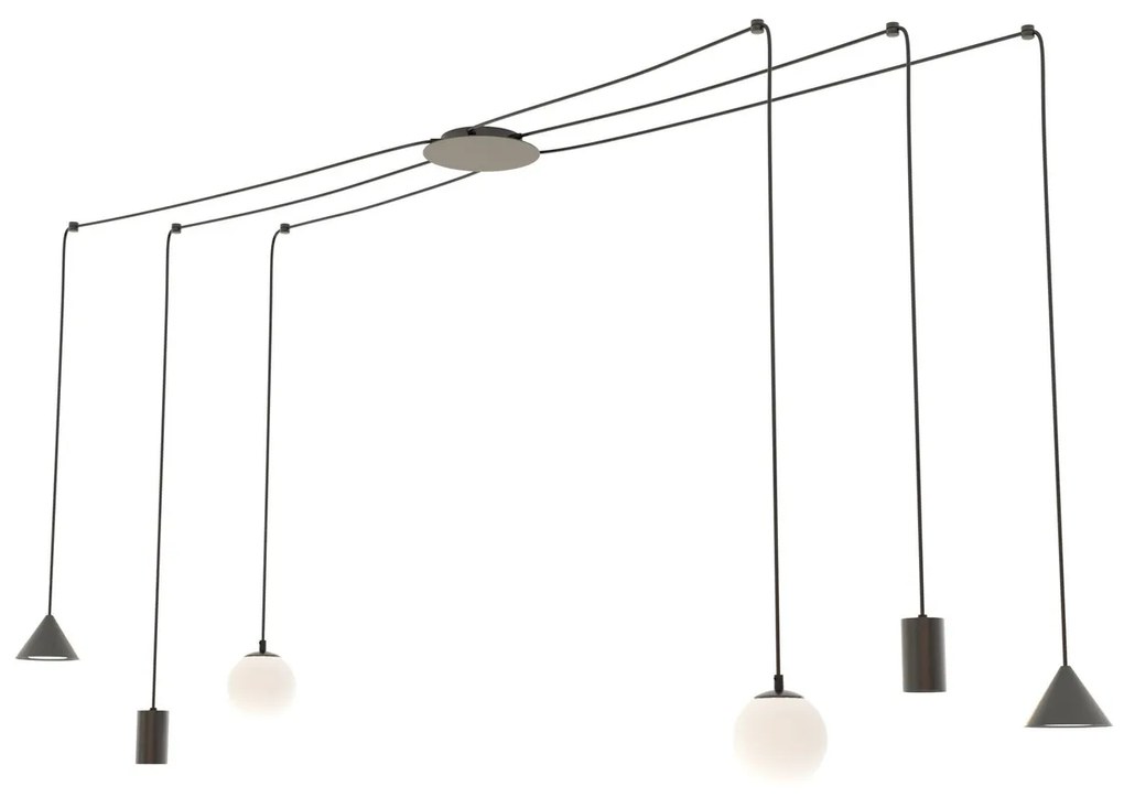 Lampadario a sospensione FUJI 6 Black