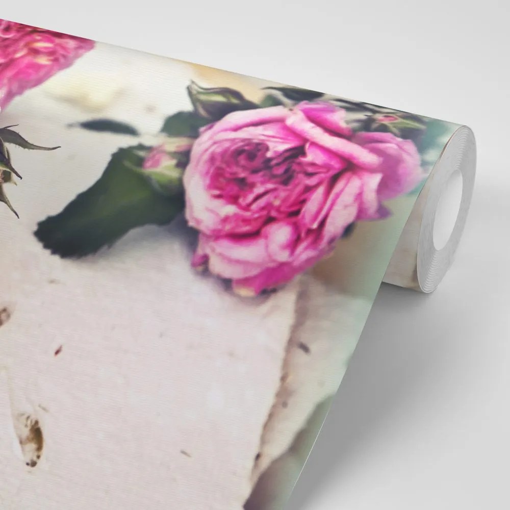 Carta da parati autoadesiva – Rose in fiore