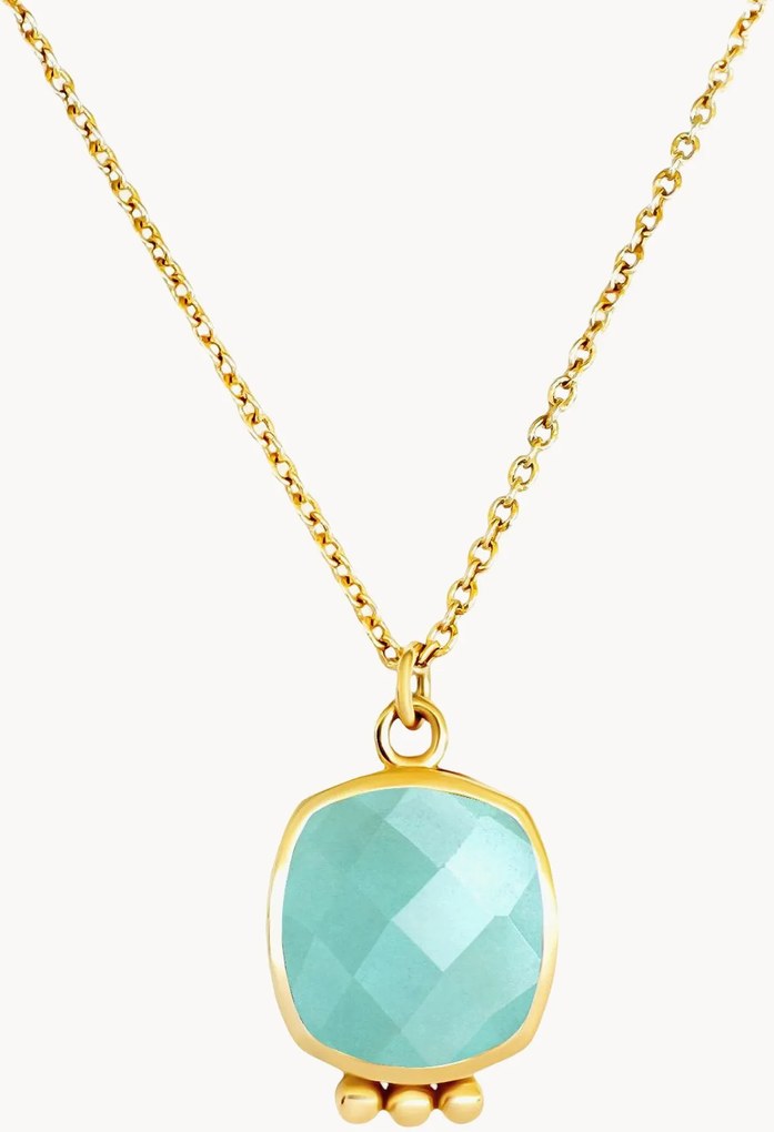 Collana placcata in oro con amazonite Neo