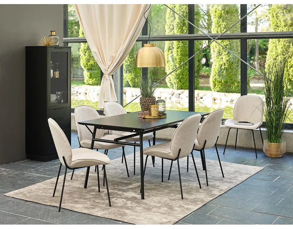 Sedia da pranzo grigia con base in metallo Hella - Canett