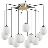 Sospensione Contemporanea Rhapsody Metallo Nero 12 Luci G9 3W 3000K Luce Calda