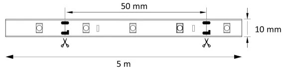 Striscia LED 5m 28W/12V IP20 6500K