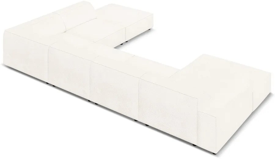 Divano angolare beige in tessuto bouclé (angolo destro) Jodie - Micadoni Home