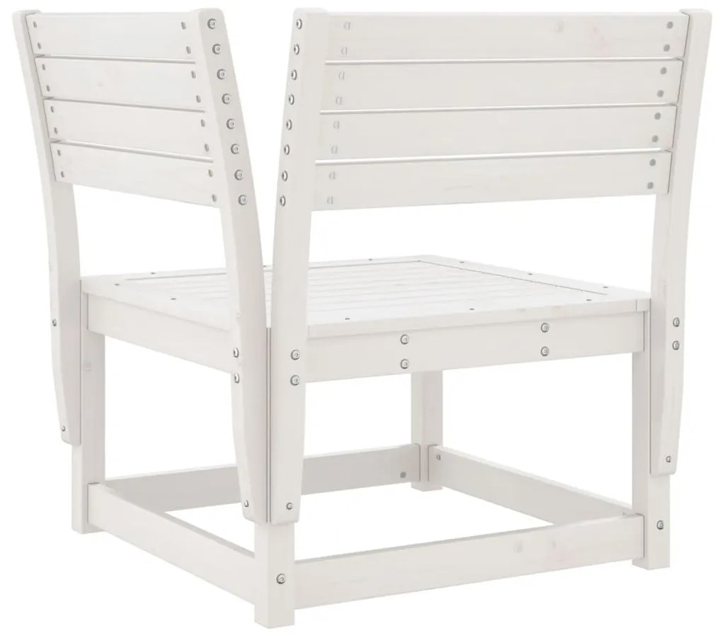 Set Salotto da Giardino 4 pz Bianco in Legno Massello di Pino