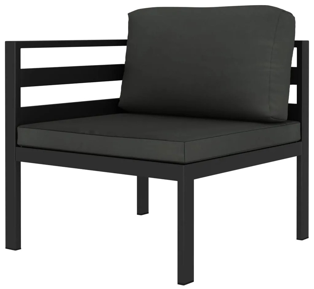 Set divani da giardino 10 pz con cuscini in alluminio antracite