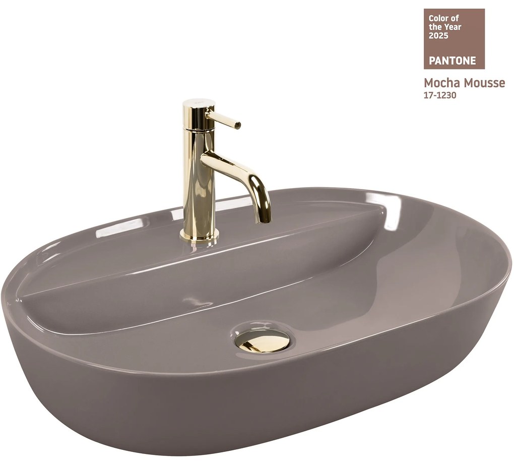 Lavabo da appoggio REA Aura 61 Beige Shiny