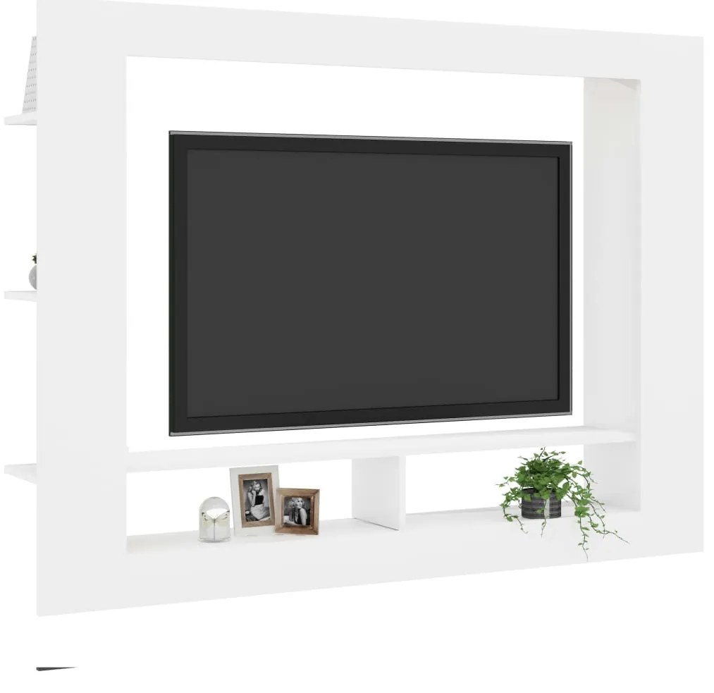 Mobile Porta TV Bianco 152x22x113 cm in Legno Multistrato