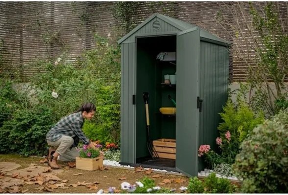 Casetta Da Giardino In Resina 125,8x117x205H Cm Darwin 4x4 Verde Keter