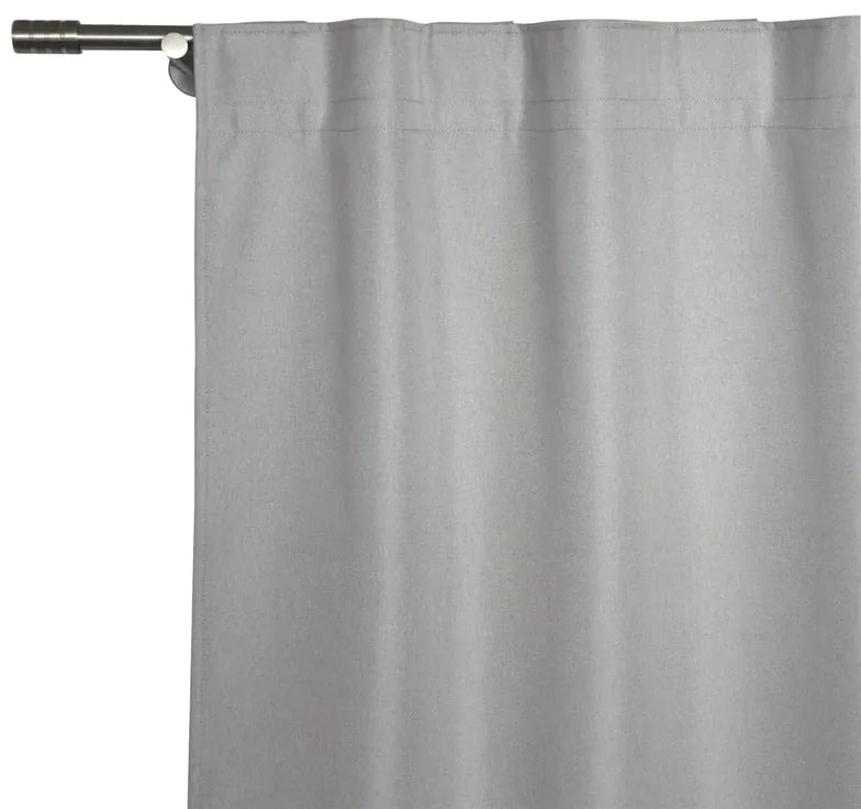 Tenda ignifuga Linen grigio, passanti nascosti 140x300 cm