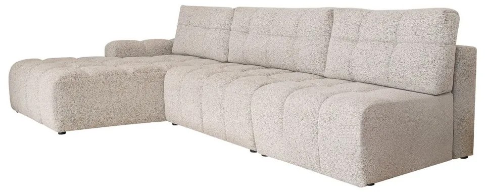 Divano angolare componibile beige allungabile/con contenitore (con penisola a sinistra) Lulu – Miuform