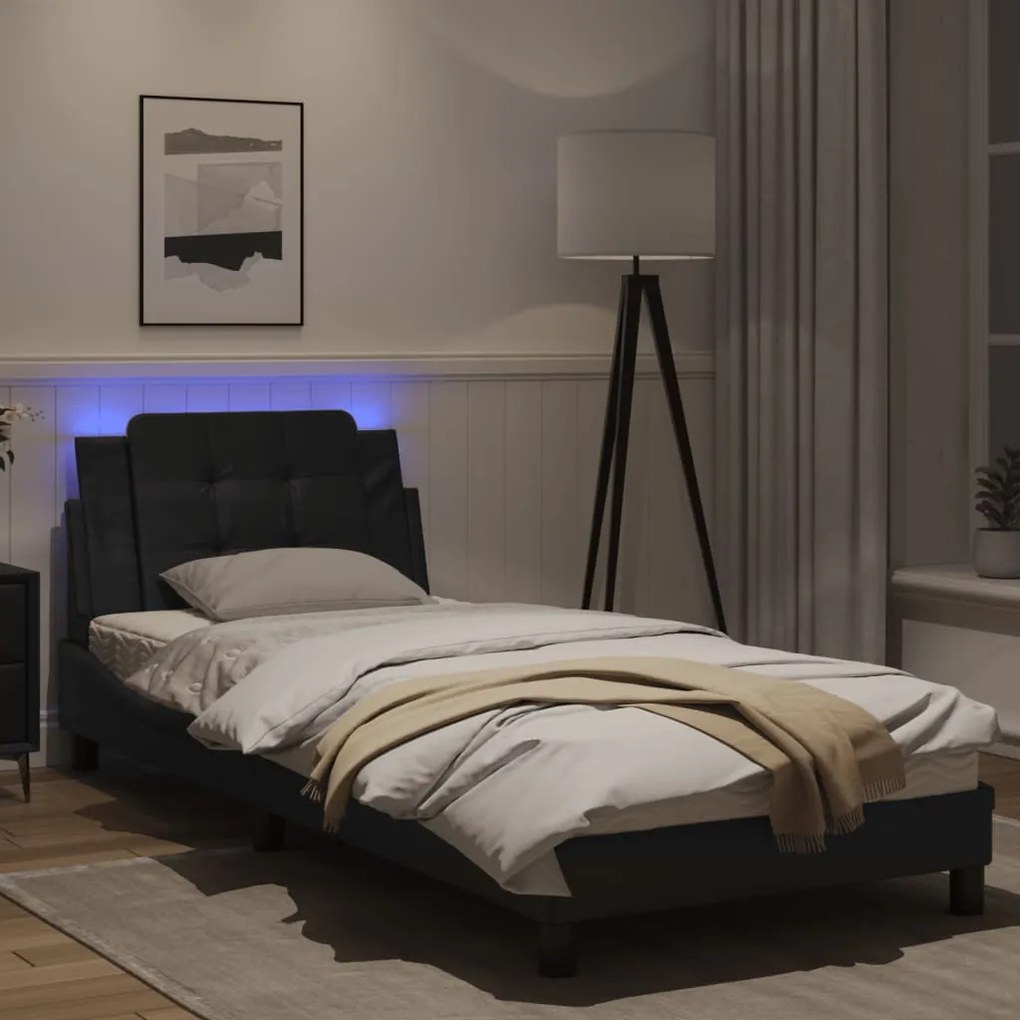 Giroletto con luci led nero 90x200 cm in similpelle