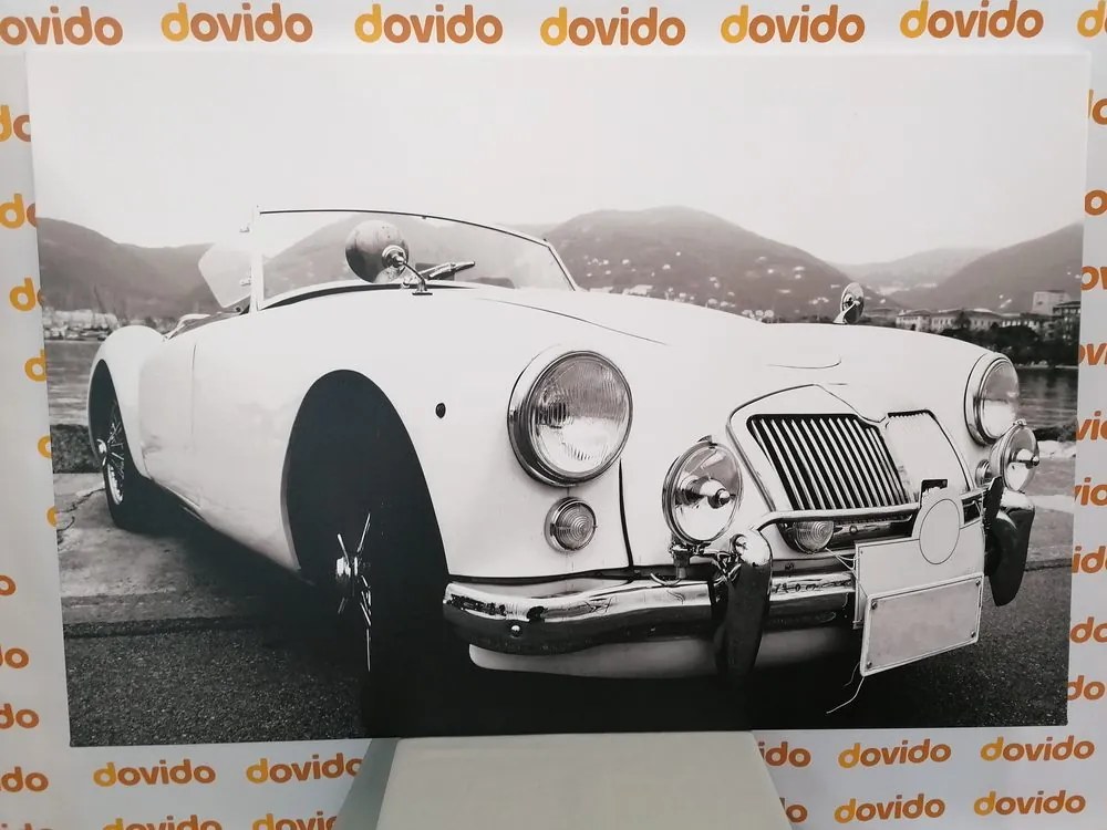 Quadro su tela – Vettura d'epoca di lusso in bianco e nero