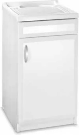 Mobile lavatoio con 1 anta 50x50 cm in Pvc con vasca in resina Bianco