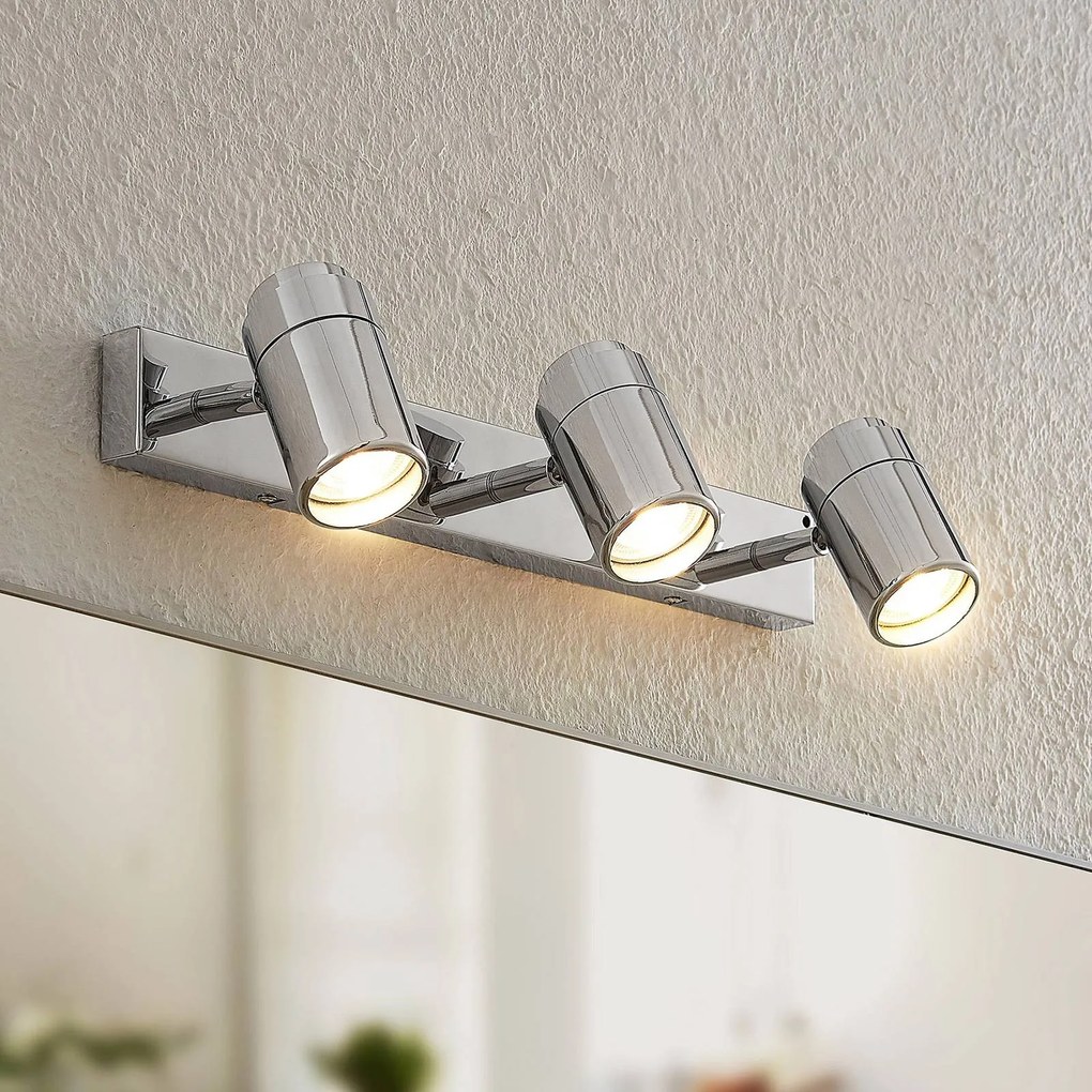 Lindby Remilan fatto da soffitto, cromo, lungo Lindby, dimmerabile, Cromo / Argento, Soggiorno / Sala da pranzo, Metallo, Moderno, Faretto
