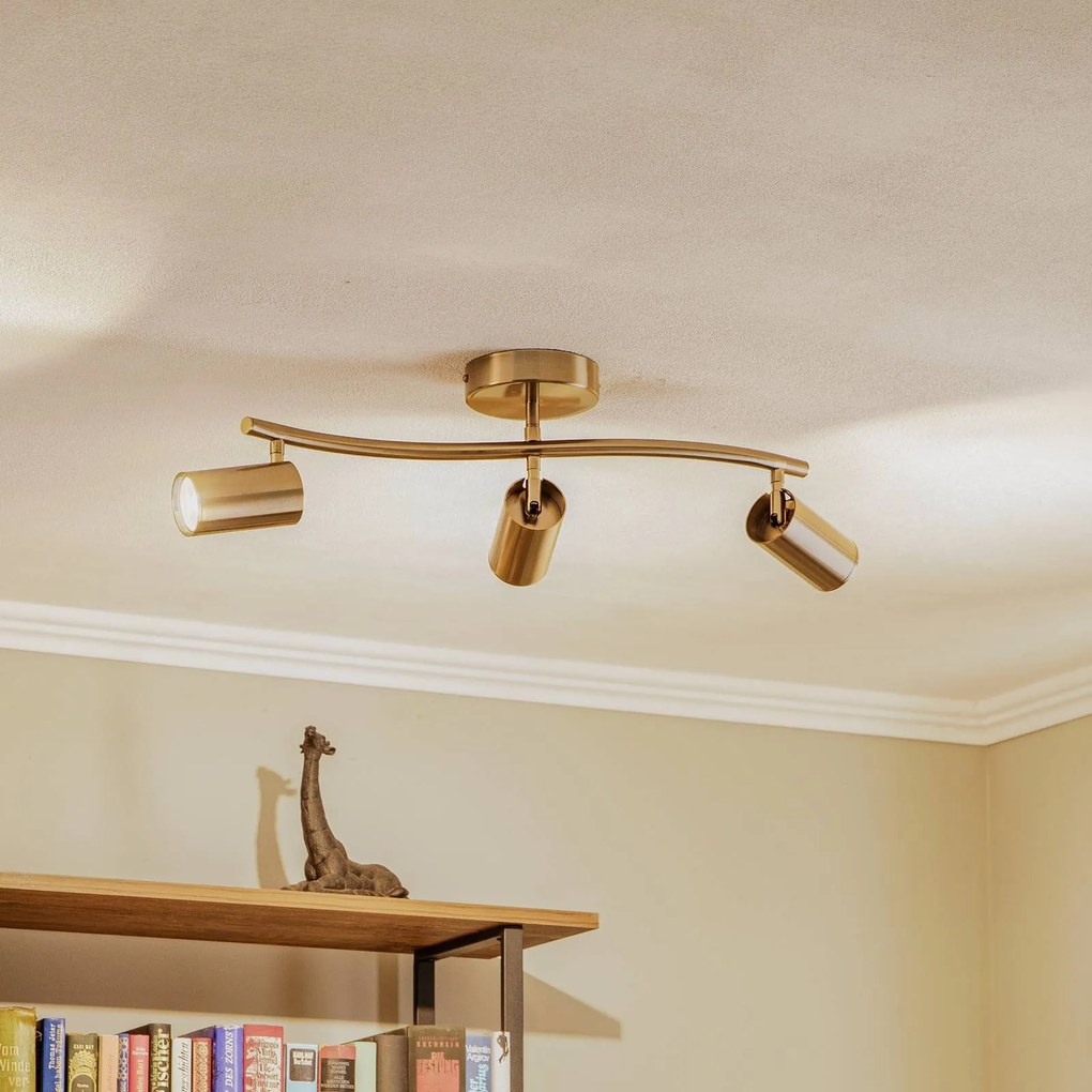 Lucea Faretto da soffitto Spotte, ottone anticato, a 3 luci