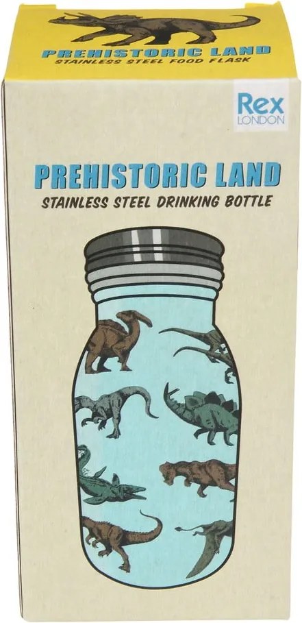 Bottiglia per bambini azzurra in acciaio inox 250 ml Prehistoric Land – Rex London