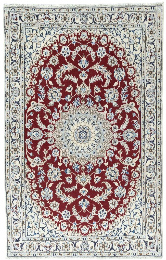 Nain Tappeto 100 x 160 Rosso (Iran) Annodato A Mano