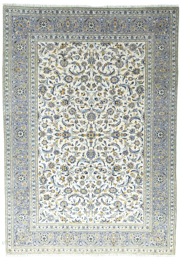 Kashan Tappeto 240 x 340 Beige (Iran) Annodato A Mano