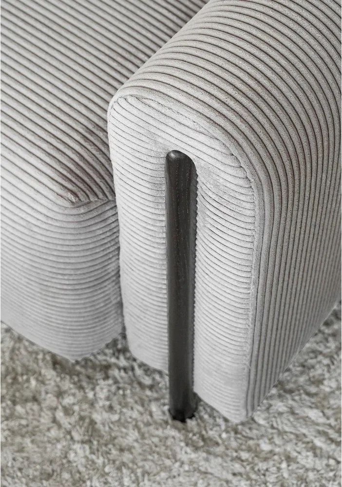 Divano grigio chiaro allungabile/con contenitore e rivestimento in velluto a coste 244 cm Arcadova – ELTAP