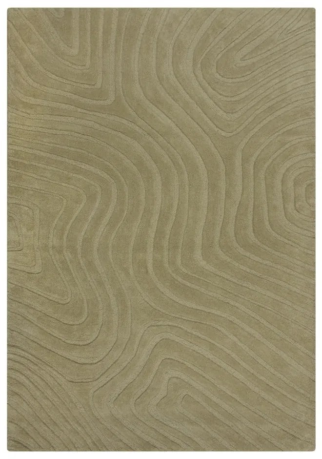 Tappeto in lana color kaki tessuto a mano 200x290 cm Mesmerise Sage - Flair Rugs