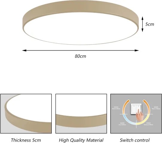 Brilagi-LED Plafoniera da soffitto POOL LED/100W/230V 3000/4500/6000K Ø 80 cm beige