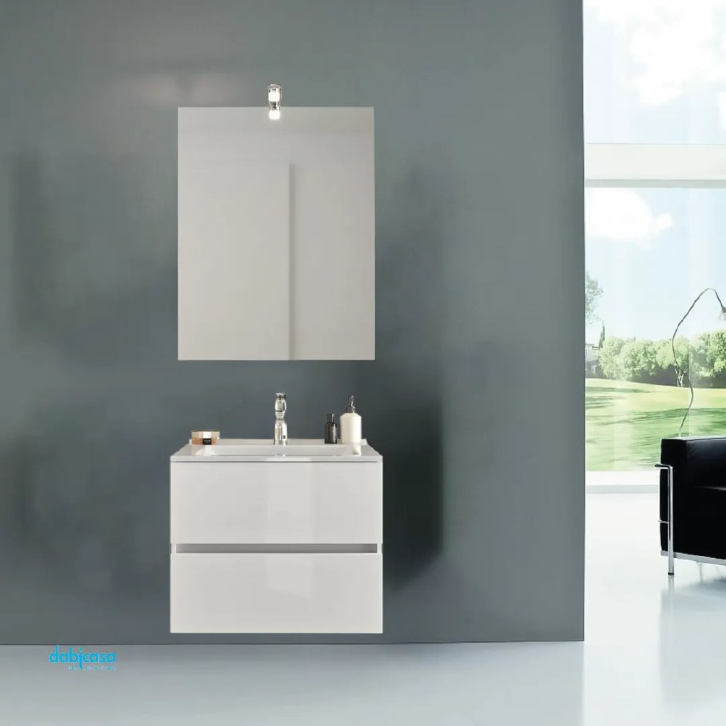 Mobile Bagno Sospeso "Easy" Da 60 Cm Colore Bianco Lucido