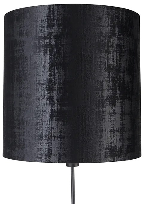 Lampada da terra con paralume nero 40 cm regolabile - Parte