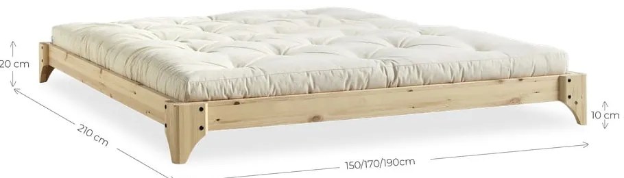 Letto matrimoniale in legno di pino con griglia 140x200 cm Elan - Karup Design