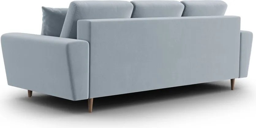 Divano azzurro allungabile e con contenitore con rivestimento in velluto 235 cm Kyoto – Cosmopolitan Design