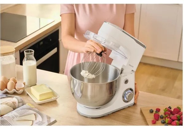 Sencor - Robot da cucina con ciotola in acciaio inox 1300W/230V bianco