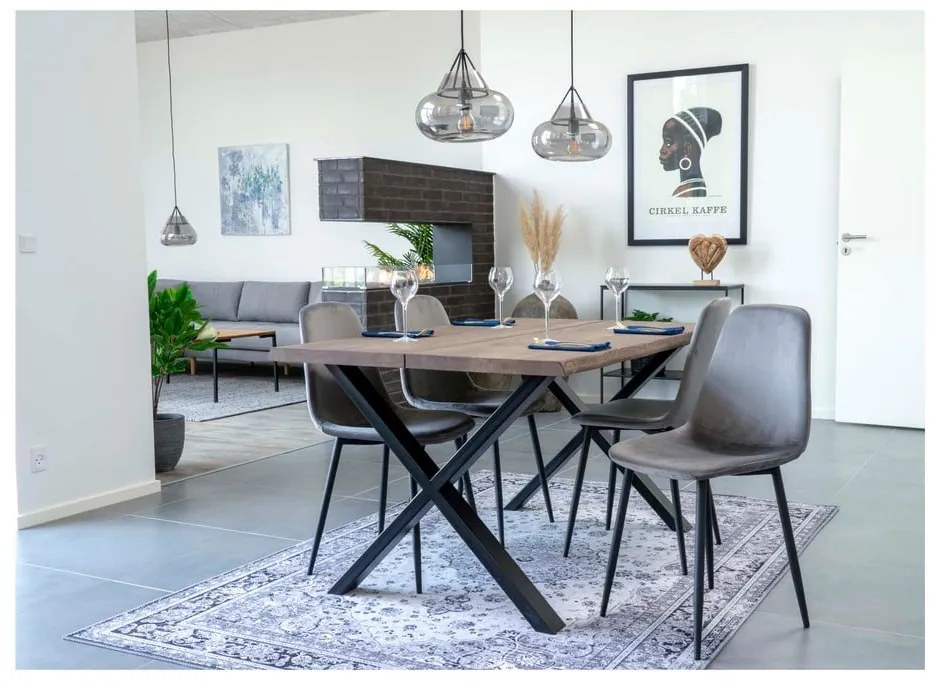 Tavolo da pranzo con piano in rovere massiccio Fumé, 140 x 95 cm Toulon - House Nordic