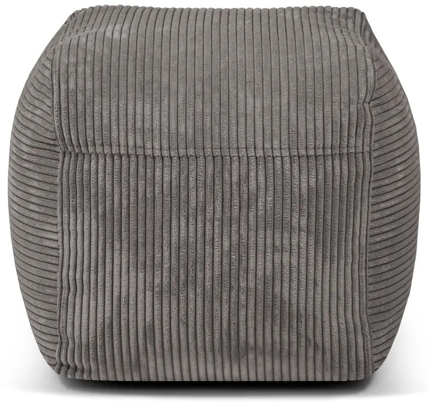 Puof a sacco grigio scuro con rivestimento in velluto a coste Plus 50 Lounge – SLOWDOWN