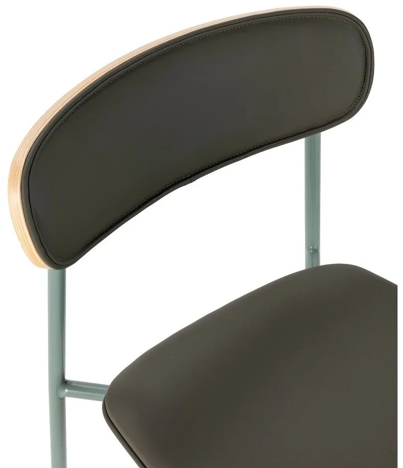 Set di sbagelli da bar verde scuro in imbottito 2 pz (altezza della seduta 65,5 cm) Saula – Marckeric