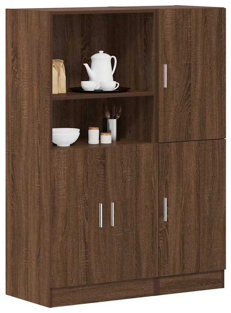 Set Di Mobili Da Cucina 2 Pz Rovere Marrone İn Truciolato /