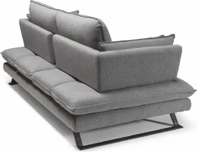 Divano tessuto antimacchia L200 cm spalliera regolabile - Liff Grigio
